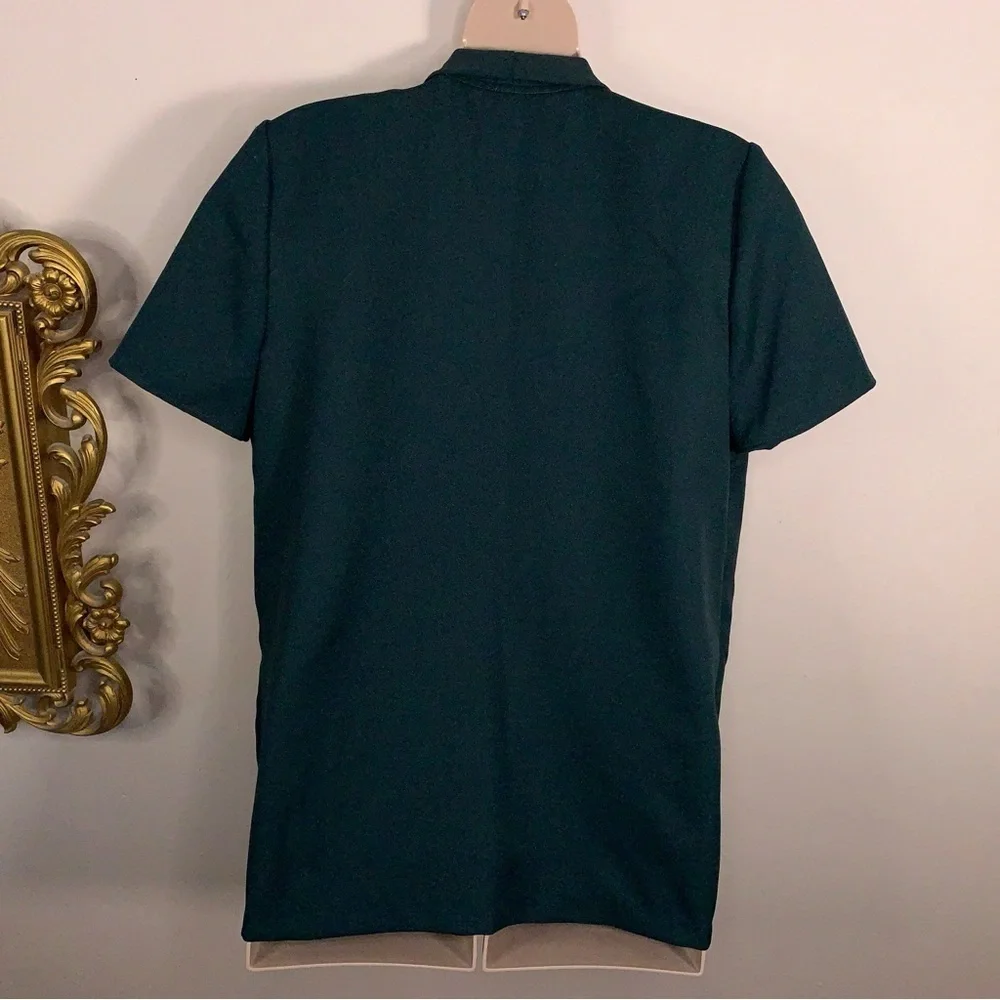Vintage Petite 18 Jason Cody Deep Green Short Sleeve Shrug Blazer Top Open Front